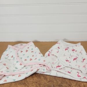 PianKeZQ Baby Swaddle Blankets with Flamingo and Heart Patterns Size 3-6 Months